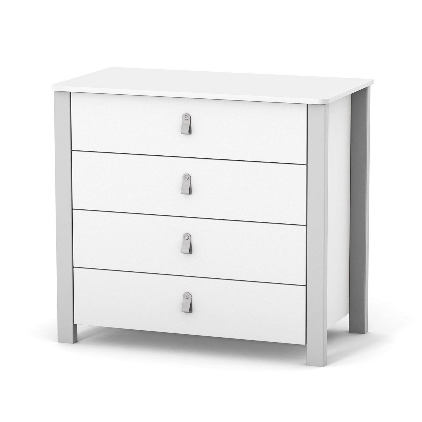Veres Monaco 900 Kinderkommode in Weiß Grau. Dezentes Design mit einer eleganten Farbkombination für das Kinderzimmer.