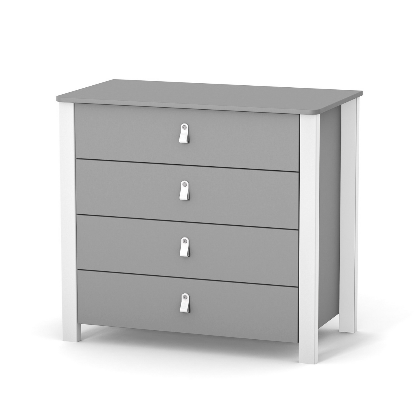 Veres Monaco 900 Kinderkommode in Graphit Weiß. Stilvolles Design mit kontrastierenden Farben für ein modernes Kinderzimmer.