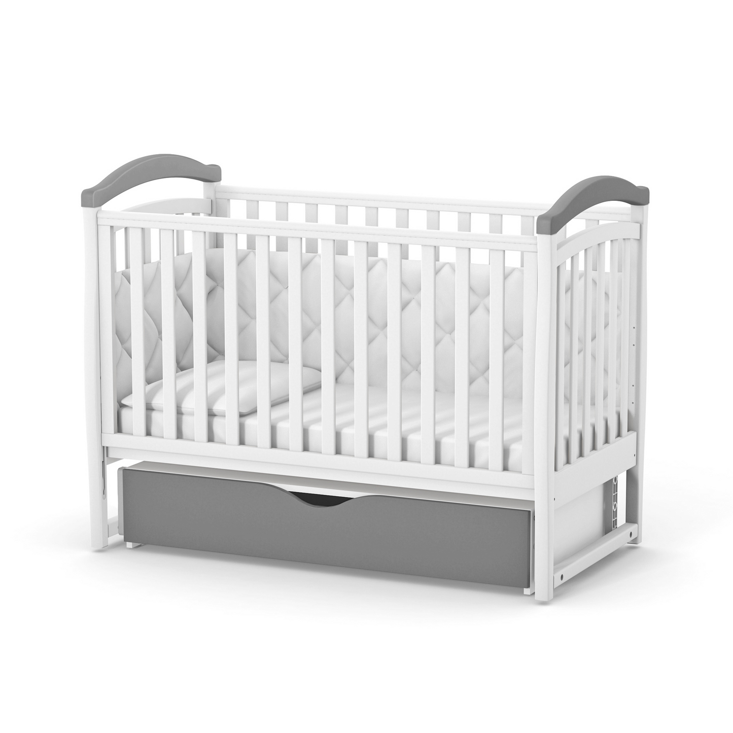 Veres LD6 Babybett mit Pendelwiege und 2-fach Schublade für praktischen Stauraum