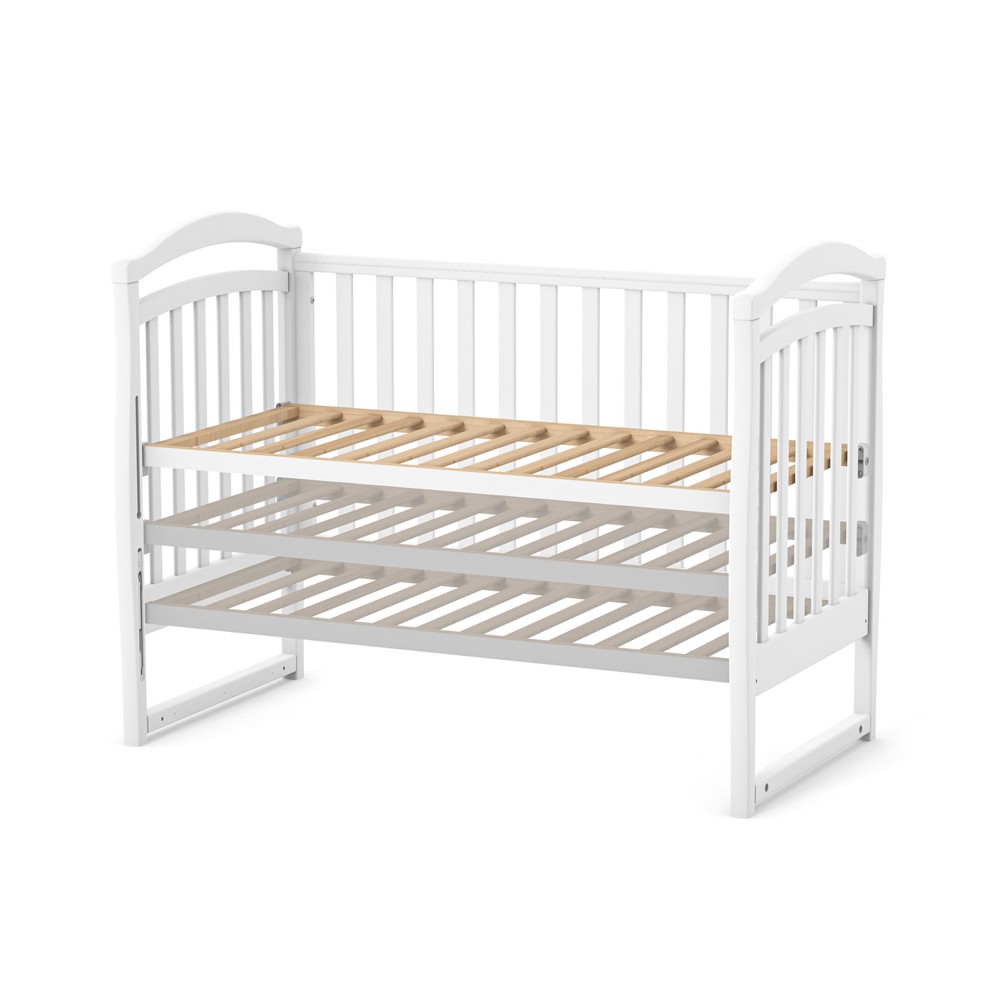 Veres LD6 Babybett mit höhenverstellbarem Boden in drei Positionen für das wachsende Baby