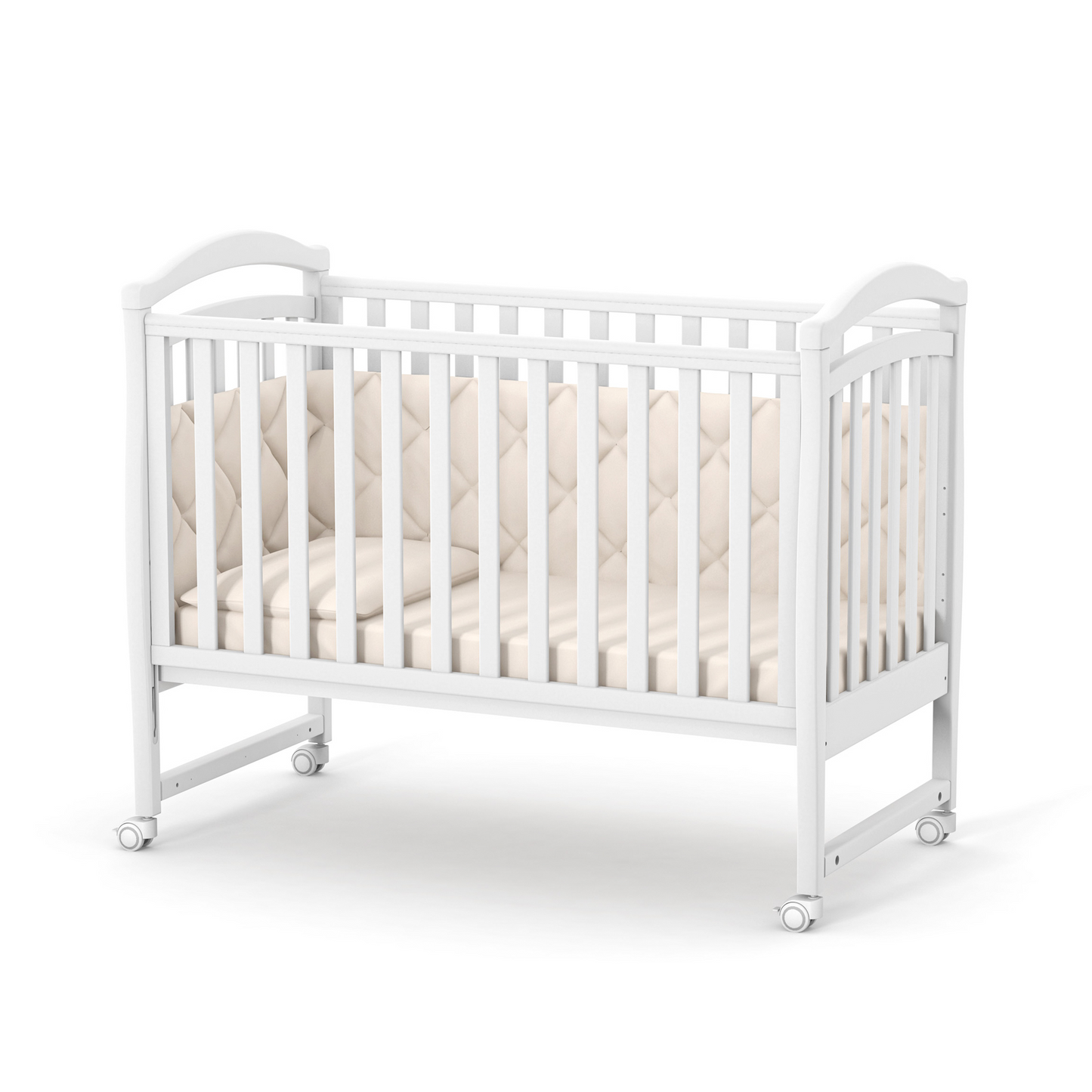 Veres LD6 Babybett mit Rollen und Bremsen für einfache Bewegung und Stabilität