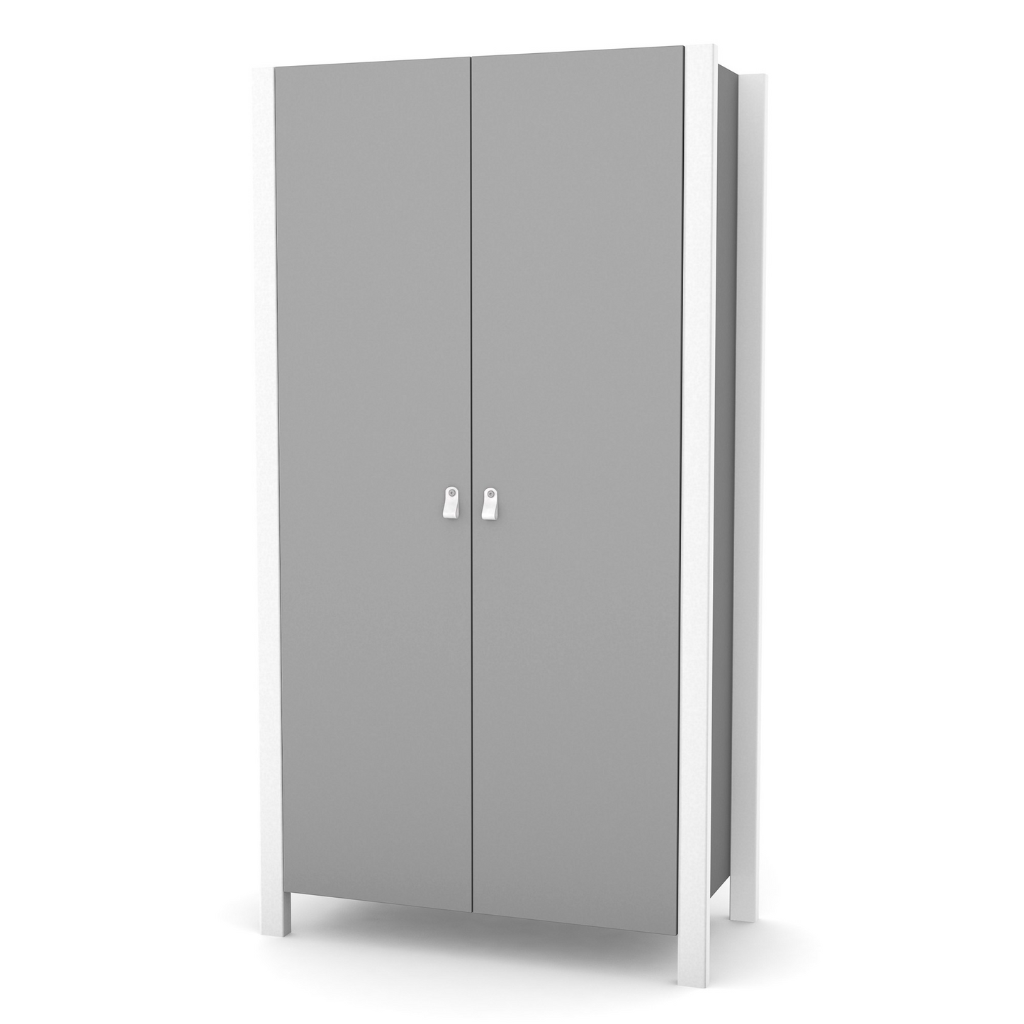 Veres Monaco 960 zweitüriger Kinderkleiderschrank in Graphit Weiß. Kontrastreicher Stil mit dunkler Front und weißen Akzenten für eine edle Optik.
