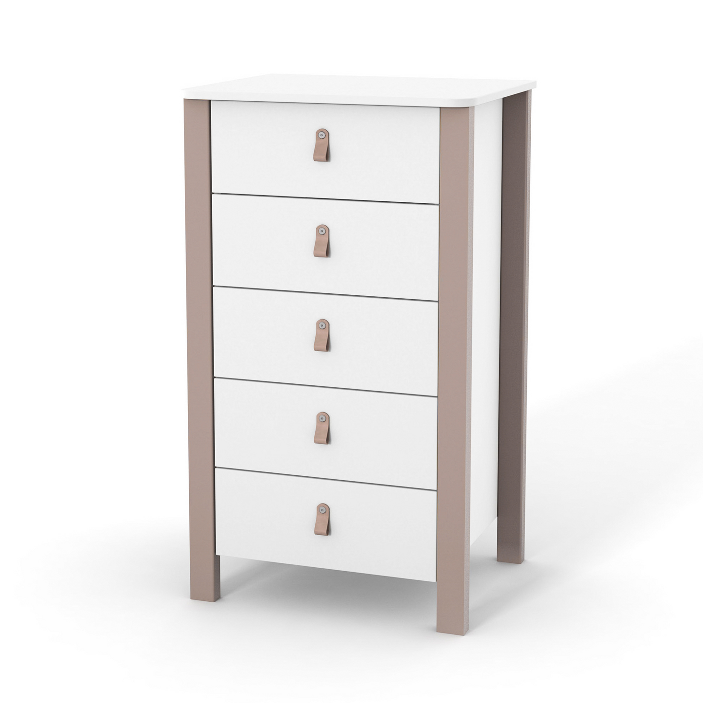 Veres Monaco 600 Kommode in Weiß Cappuccino. Dezente Farbkombination für ein stilvolles Design im Kinderzimmer.
