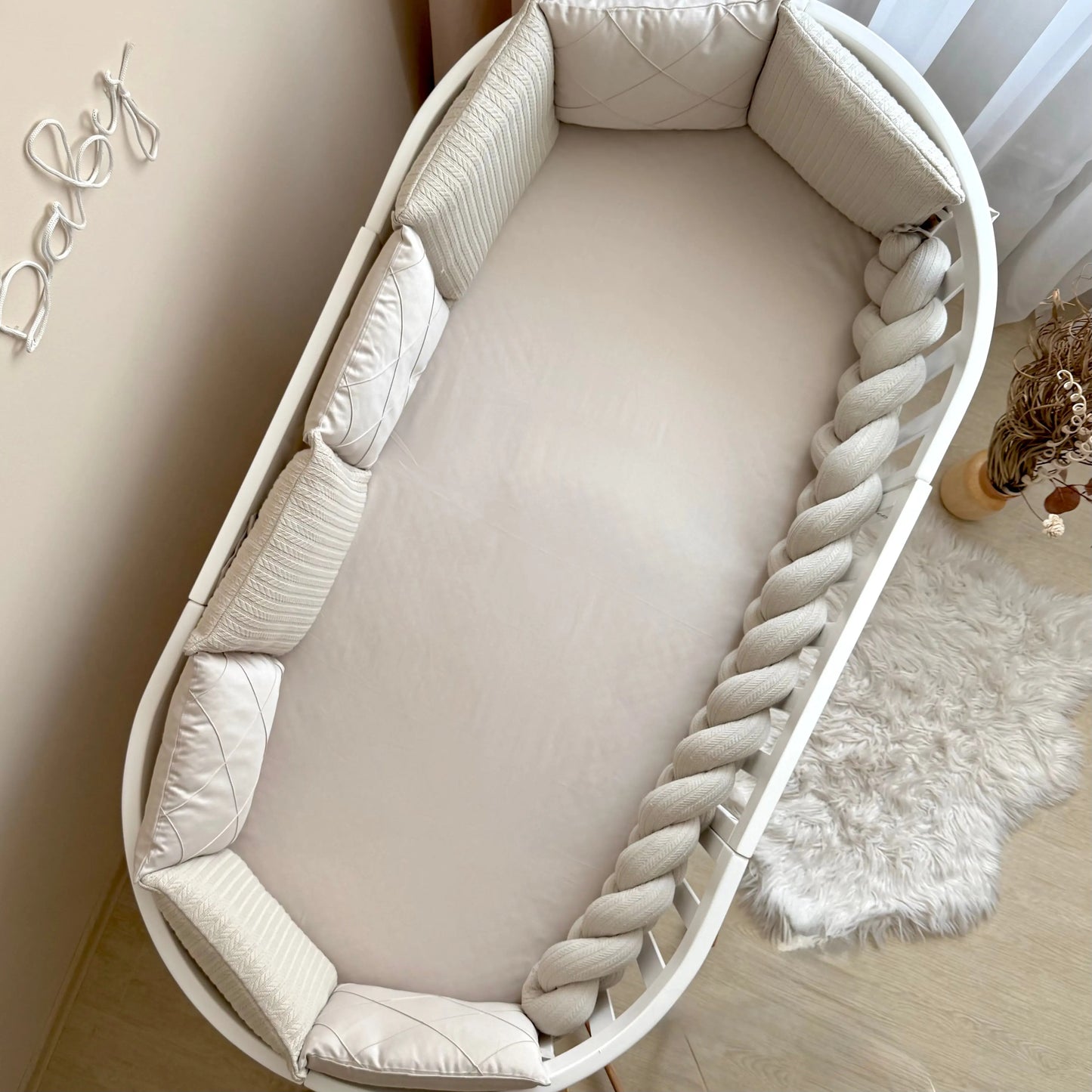 Babybettwäsche-Set für Veres Rom 90x70 und 140x70 cm TraumLand Latte
