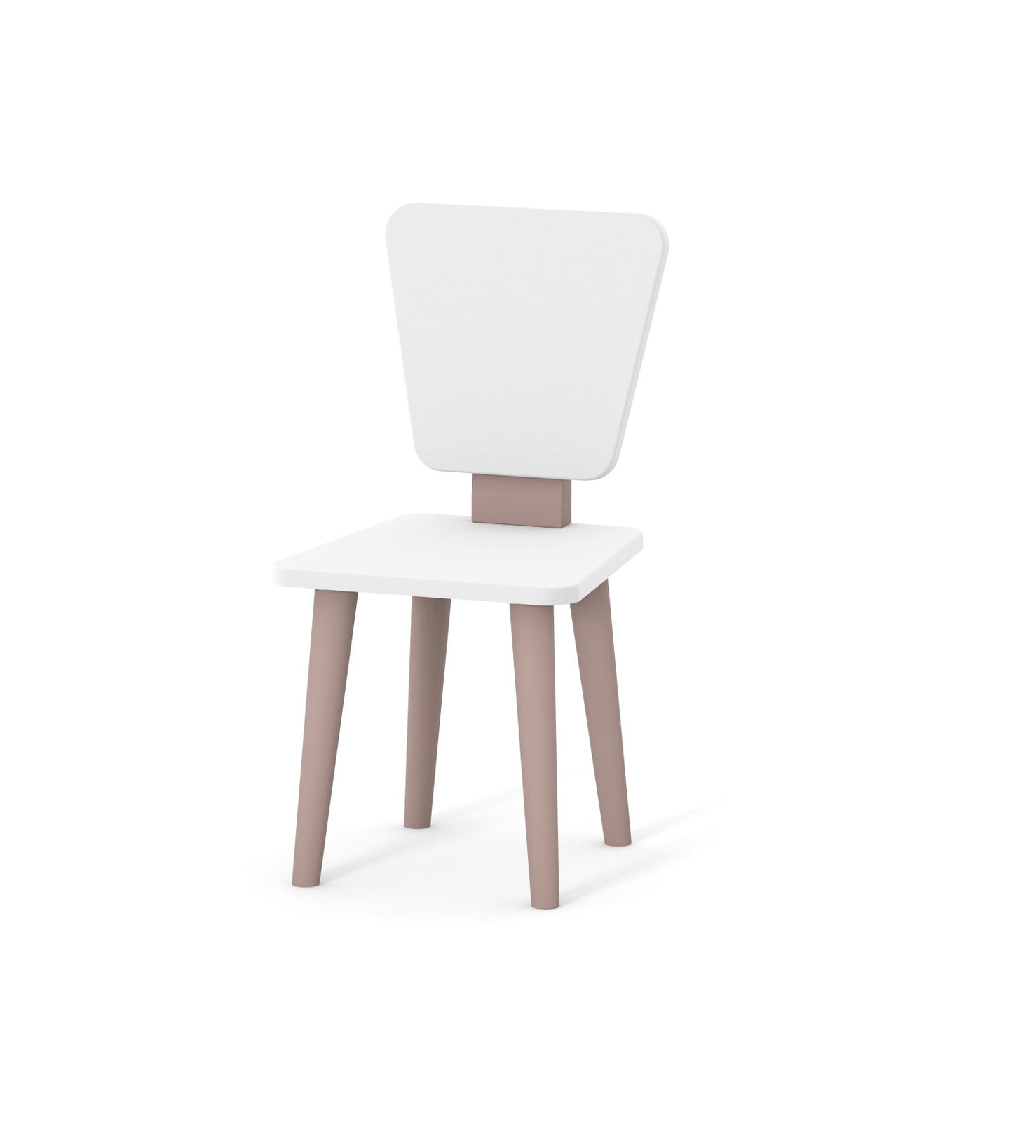 Kinderstuhl Veres New York, weiß Cappuccino, seitliche Ansicht, ergonomisches Design für Kinder, aus hochwertigem Holz