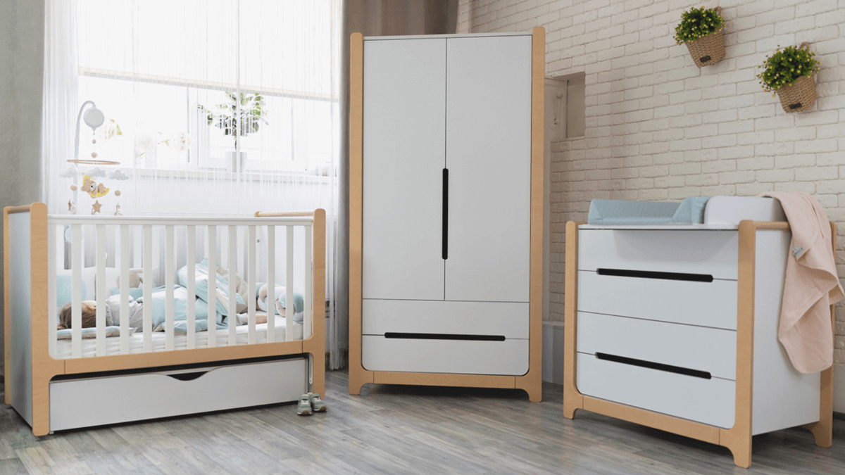 Veres Nice Kollektion: Stilvolle und funktionale Möbel für das Kinderzimmer mit praktischen Details, die Komfort und Organisation bieten