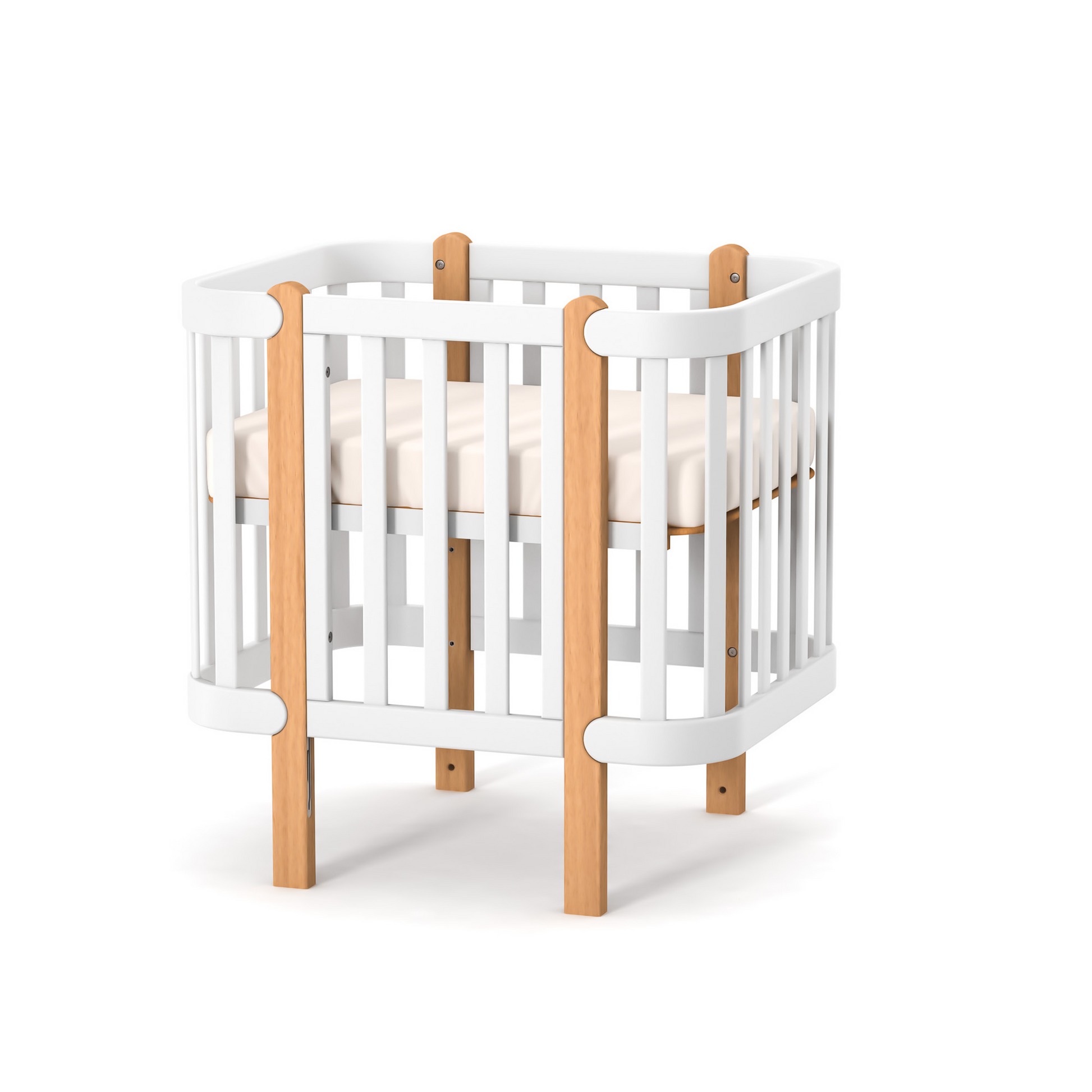 Umbausatz für das Babybett Veres Monaco in Natur – flexibler Umbausatz, der das Babybett in ein Mini-Bett umwandelt.