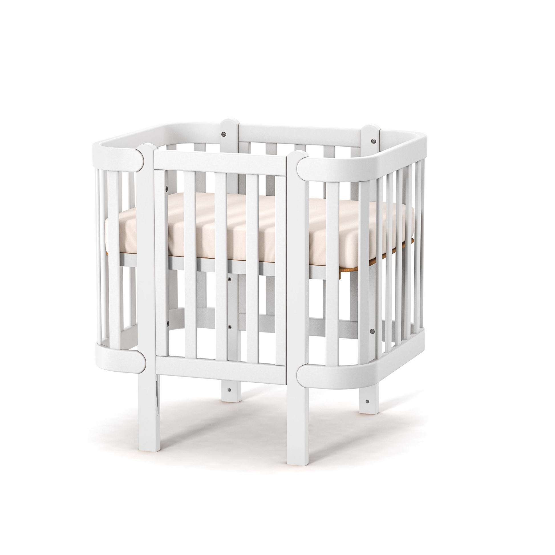 Umbausatz für das Babybett Veres Monaco in Weiß – universeller Umbausatz zur Verwandlung des Babybetts in ein Mini-Bett, passend für alle Modelle in Weiß.