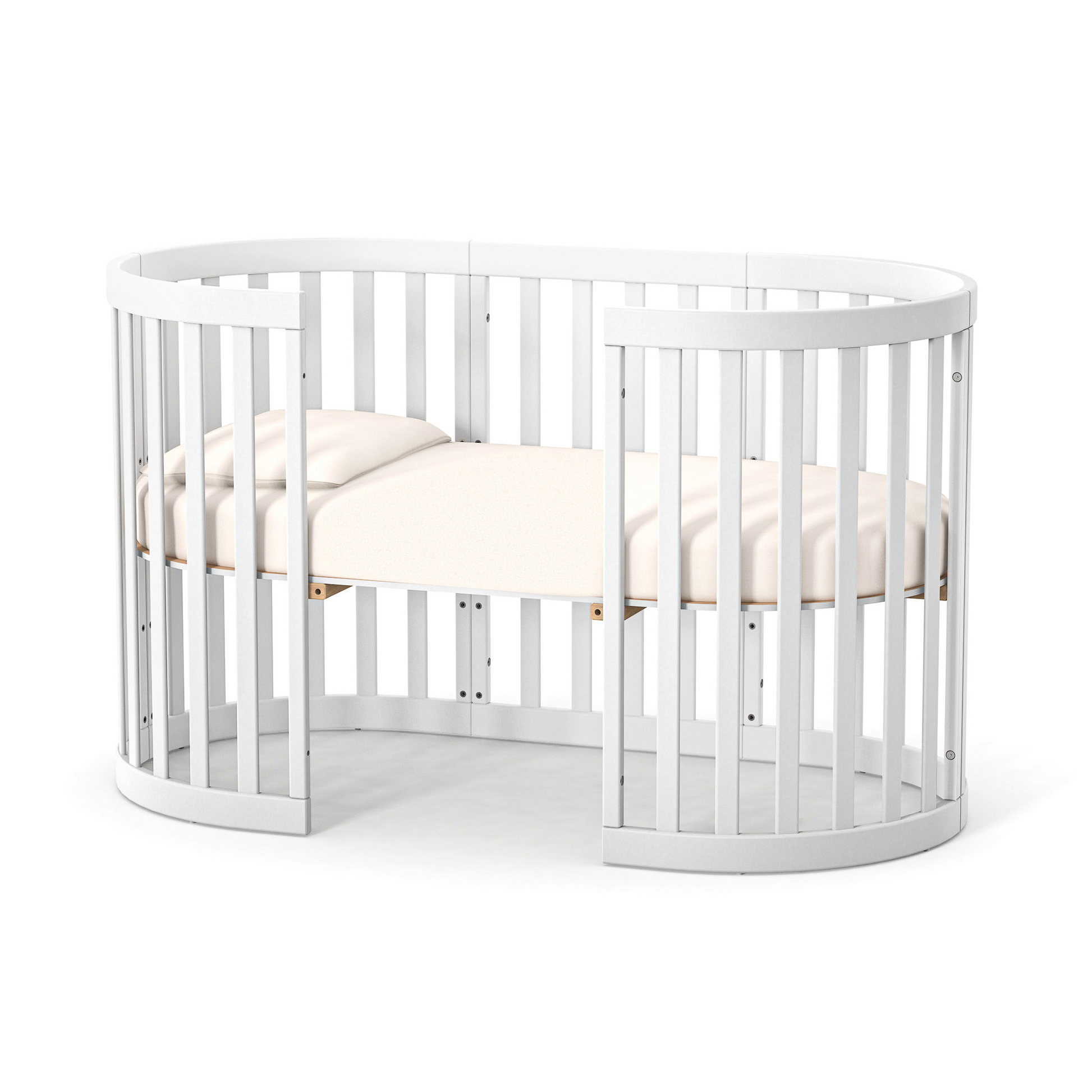 Veres Rom Ovale Kinderbett, kann als Beistellbett oder Sofa genutzt werden, vielseitig und platzsparend für das Kinderzimmer