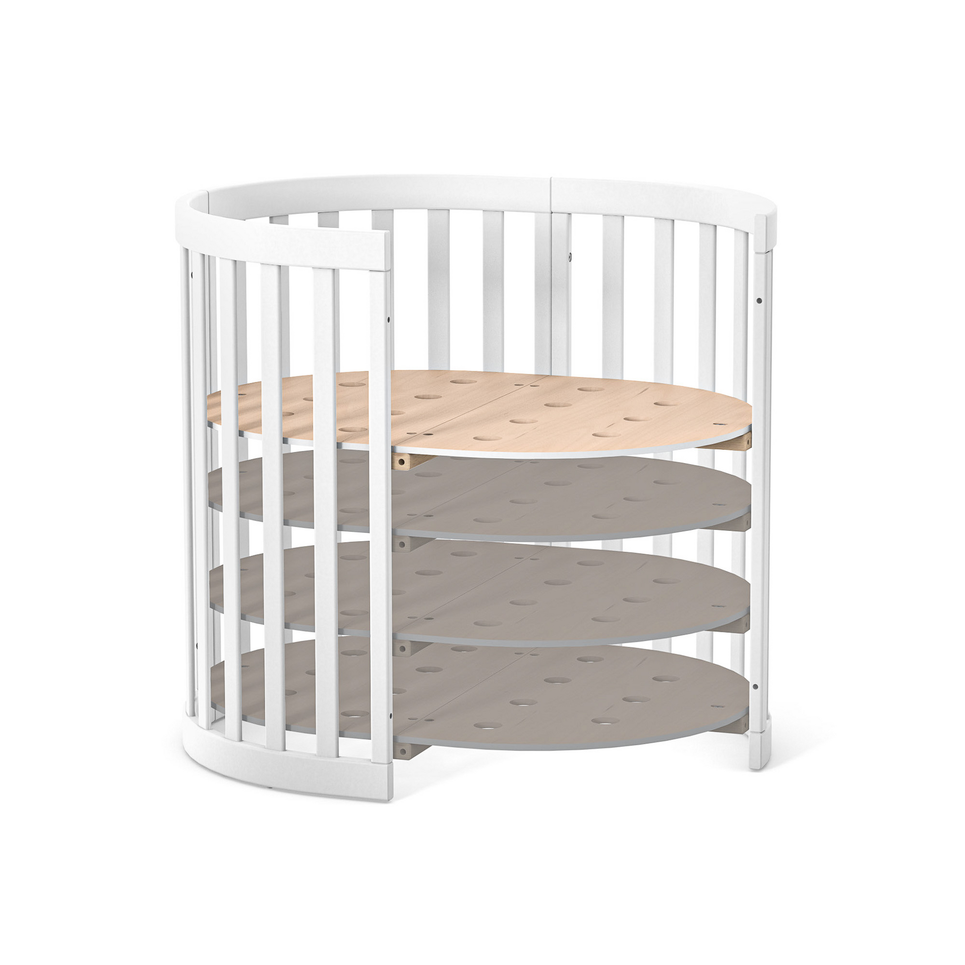 Veres Rom Ovale Babybett, verstellbares Schlafniveau in der kleinen Version (90x70 cm) für den Komfort des Babys