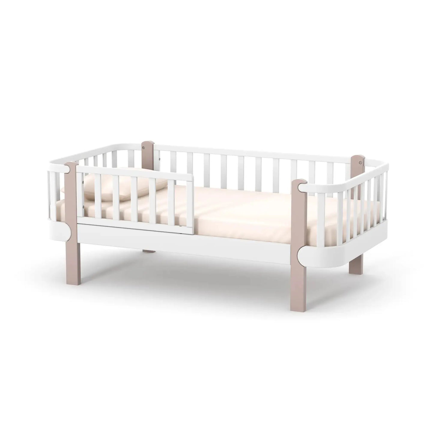 Veres Monaco 160 Jugendbett in Weiß Cappuccino. Elegante Farbkombination mit weichem Velours-Kopfteil für eine gemütliche Schlafumgebung.