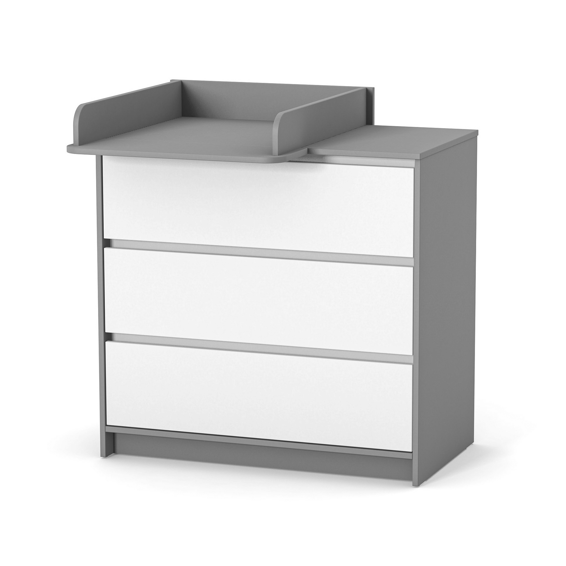 Kommode Veres Bern 900 in Weiß mit schmalem Wickelaufsatz – ideale Lösung für Wickeln und Aufbewahrung in einem kompakten Design.