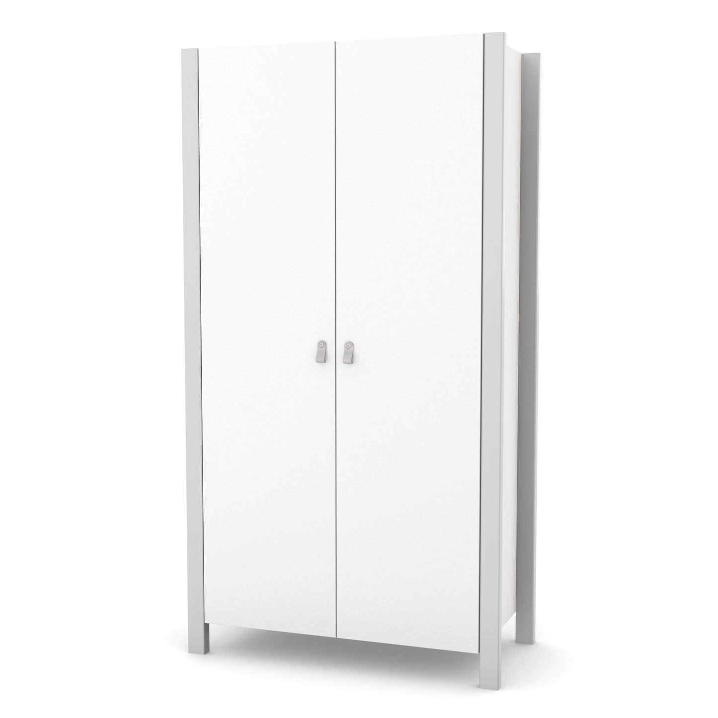 Veres Monaco 960 zweitüriger Kinderkleiderschrank in Weiß Grau. Schlichte Eleganz mit sanften Farbtönen für ein zeitloses Design.