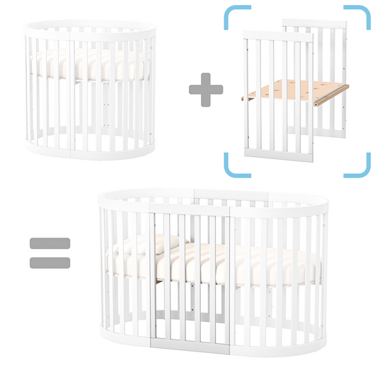 Erweiterungsset für das Babybett Veres Rom in Weiß – praktische Lösung zur Vergrößerung des Kinderbetts