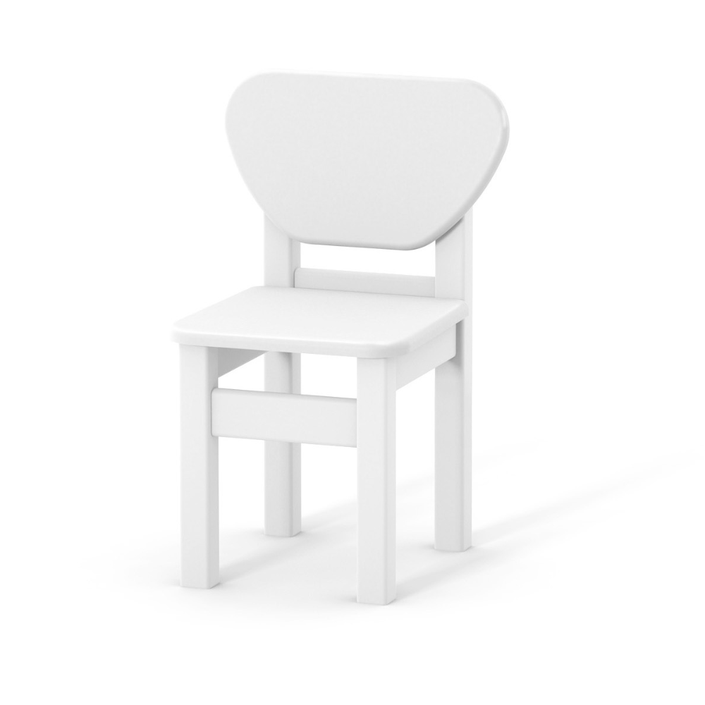 Kinderstuhl Veres, weiß, aus robustem Holz, für Kinder im Alter von 1 bis 6 Jahren, ergonomisches Design