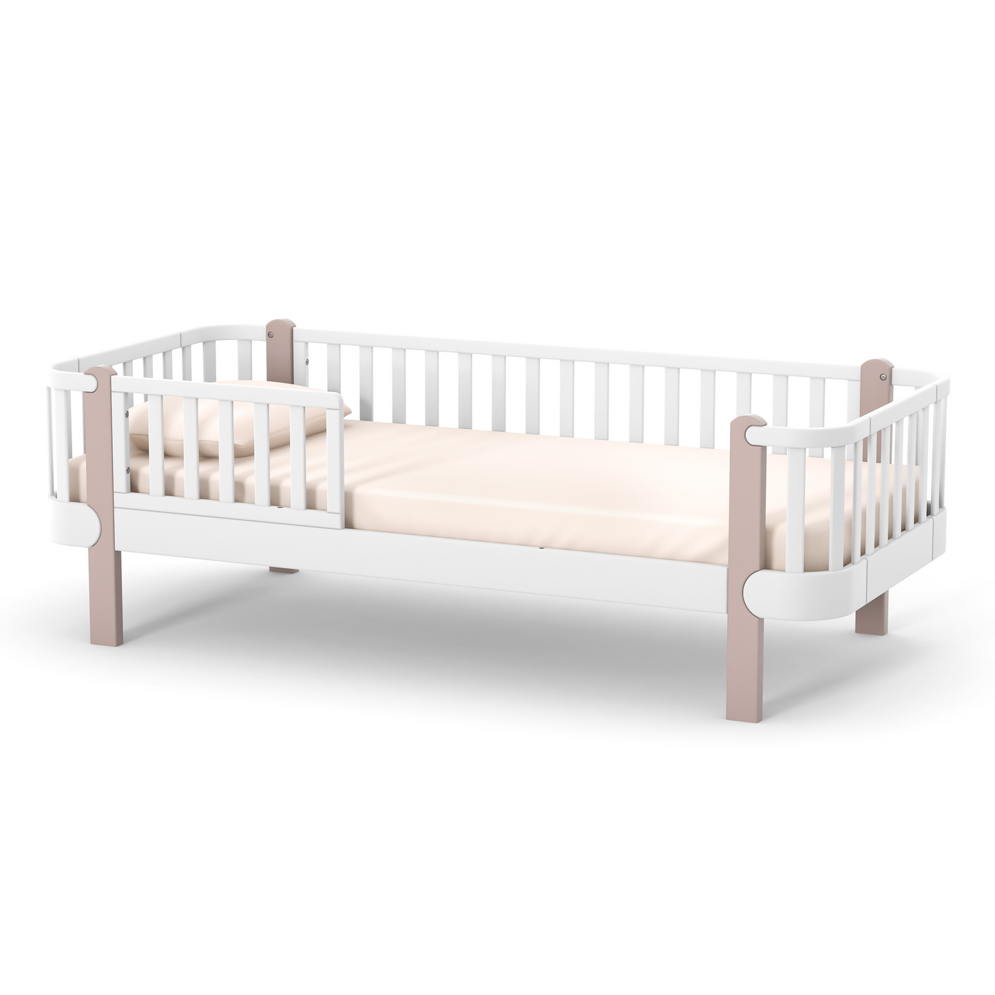 Veres Monaco 190 Jugendbett in Weiß Cappuccino. Harmonische Farbkombination mit weichem Velours-Kopfteil für eine gemütliche Schlafumgebung.