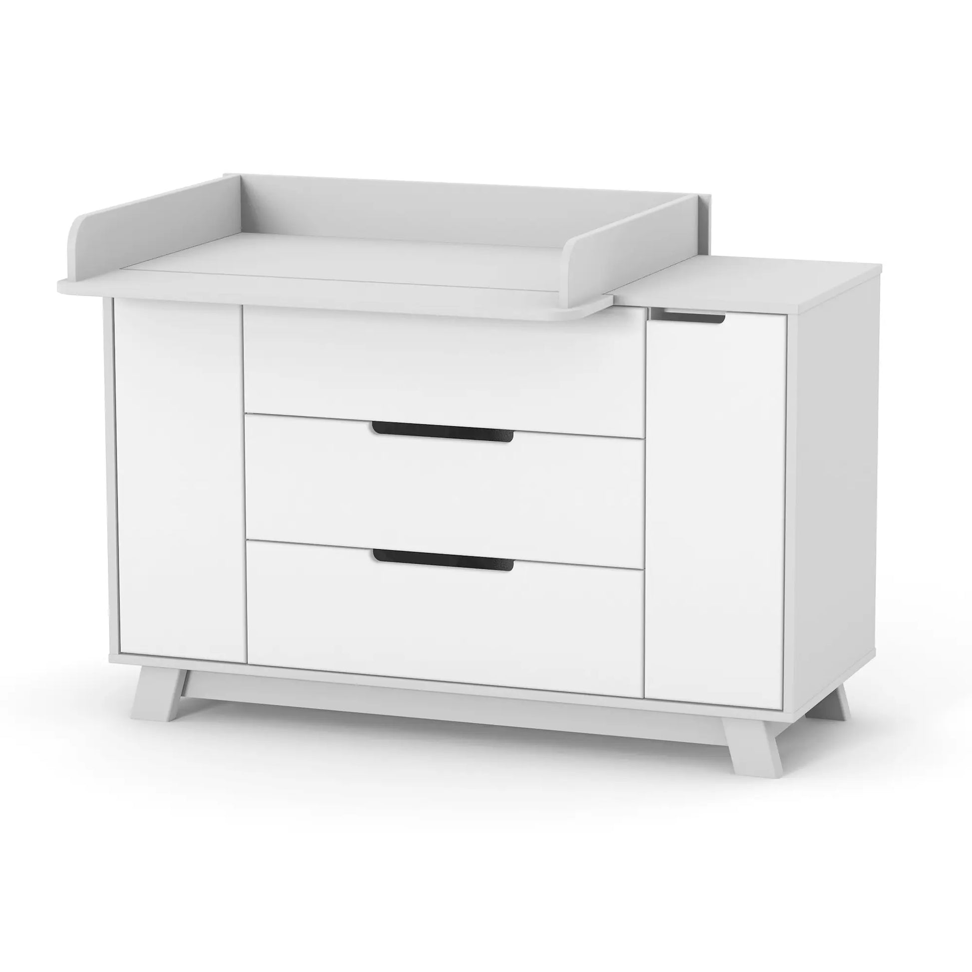 Veres Manhattan 1200 Kinderkommode mit linkem seitlichem Wickelaufsatz, funktionales Design für komfortables Wickeln