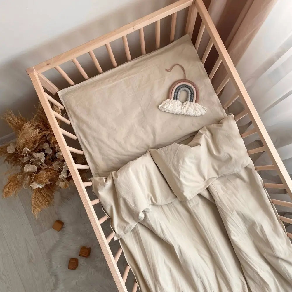 Babybettwäsche aus gewaschener Baumwolle 120*60cm – Mokka Veres Company