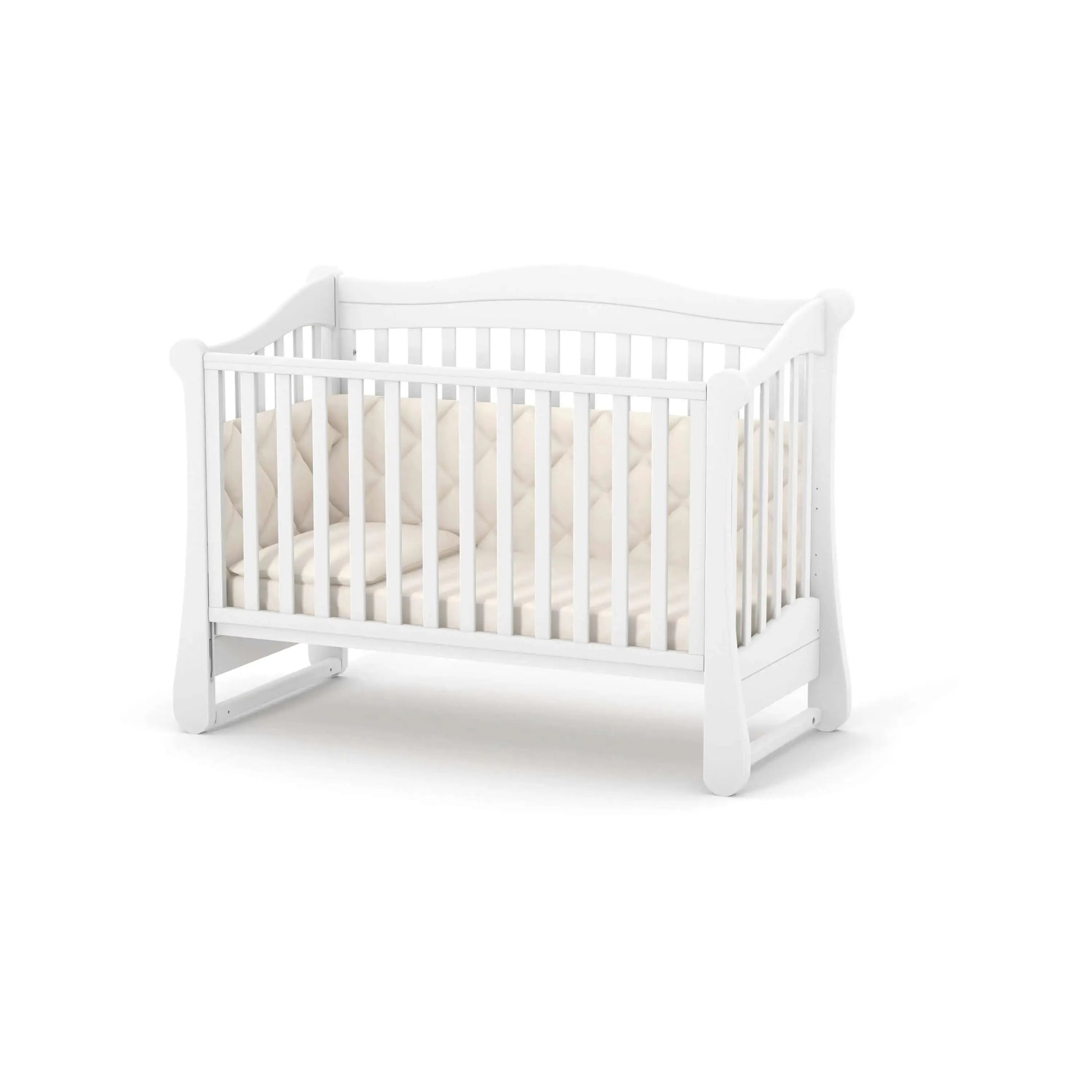 Babybett Veres LD18 – klassisches Modell im amerikanischen Stil aus Holz 120*60cm in weißer Ausführung.